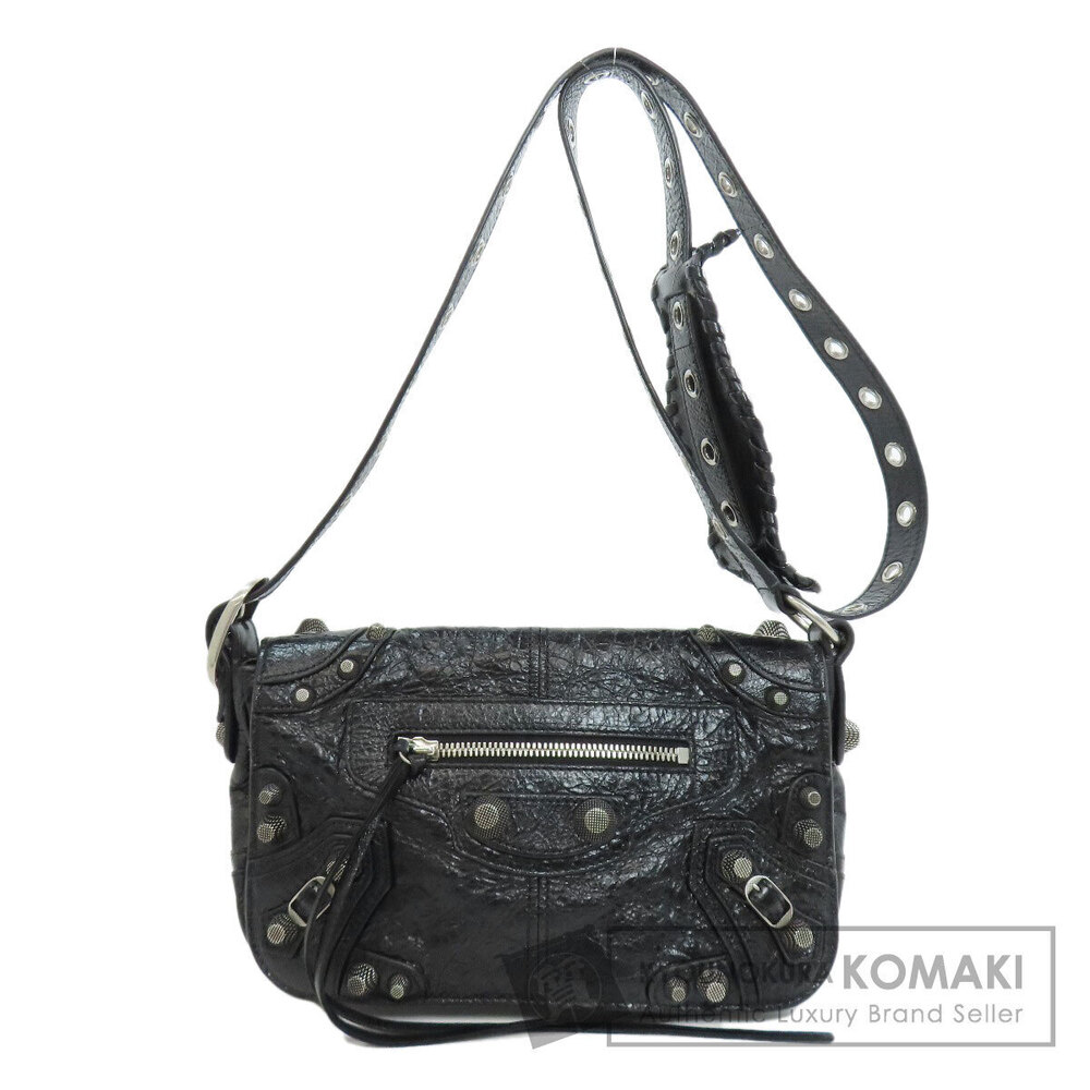 Balenciaga Lucagol Studded Shoulder Bag Calfskin Leather